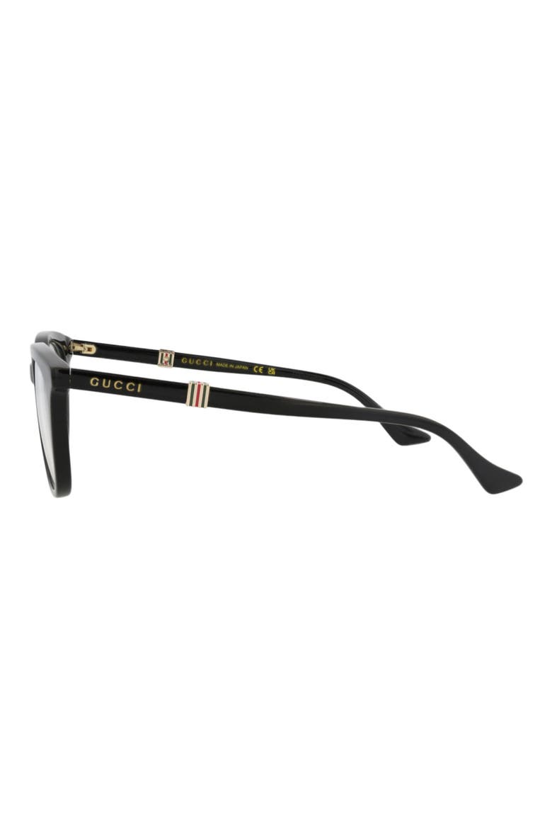 52mm Round Optical Glasses, Alternate, color, BLACK BLACK TRANSPARENT