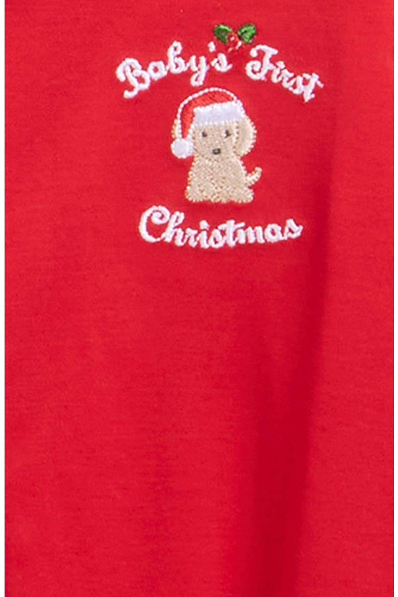First Christmas Footie, Alternate, color, RED