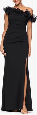 Xscape Evenings Off the Shoulder Ruffle Gown