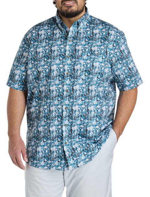 Big & Tall Easy-Care Paisley Print Sport Shirt