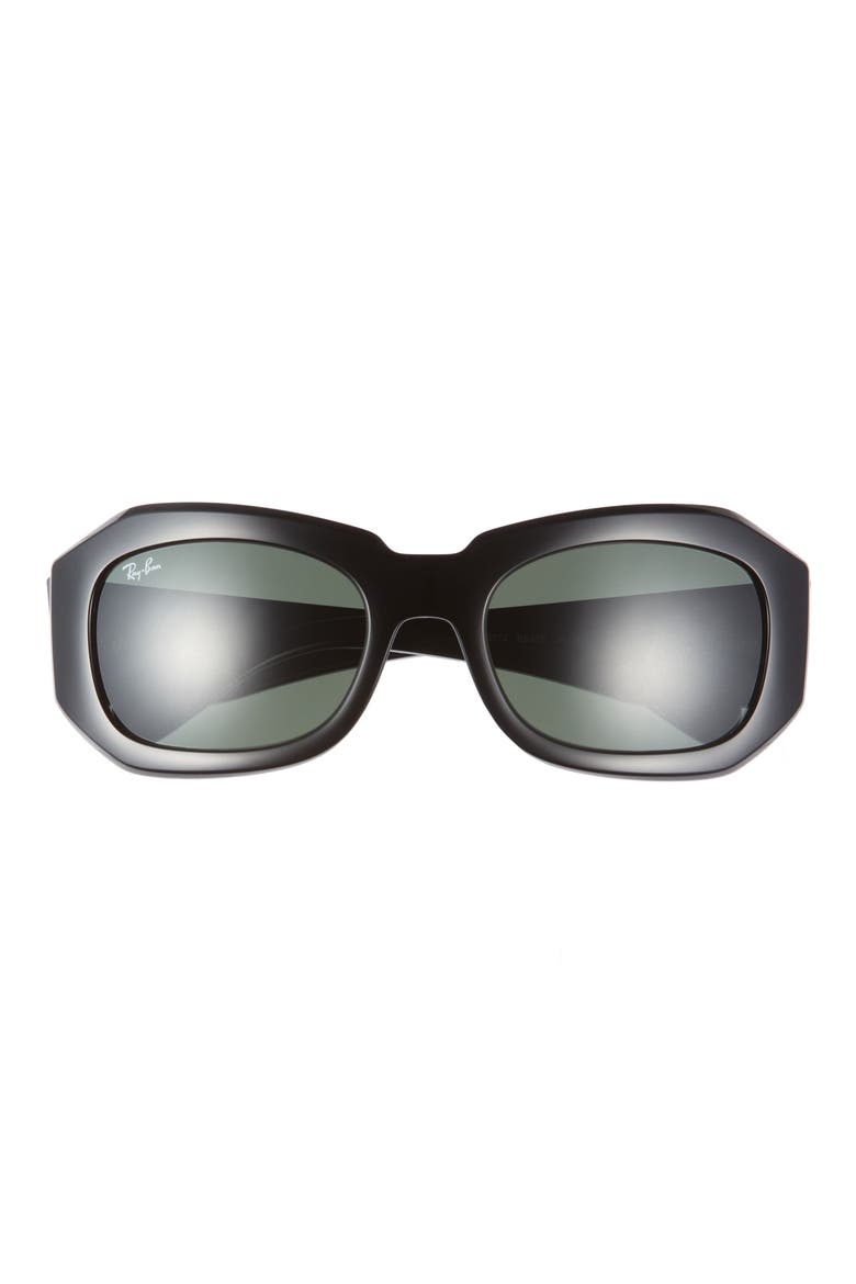 Pillow Beate 56mm Wrap Sunglasses, Main, color, BLACK