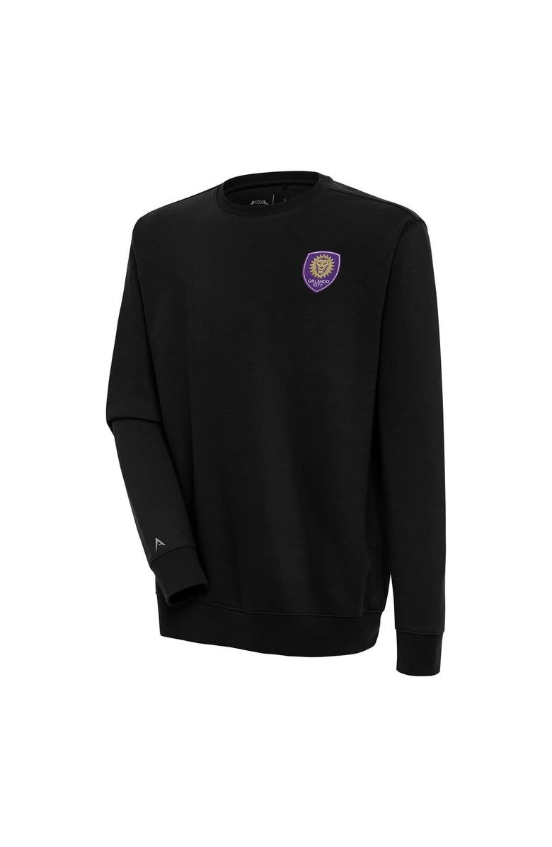 ANTIGUA Men's Antigua Black Orlando City SC Victory Pullover Sweatshirt, Main, color, 