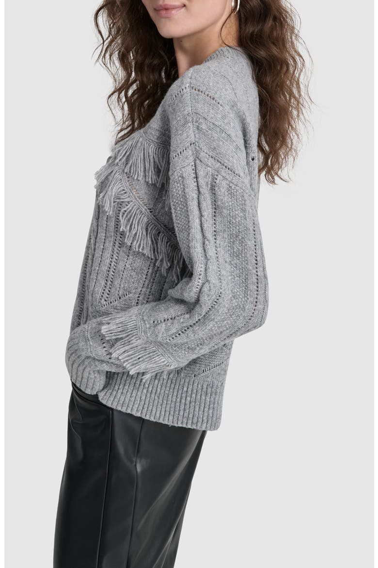 Mix Stitch Sweater, Alternate, color, STORM HEATHER GREY