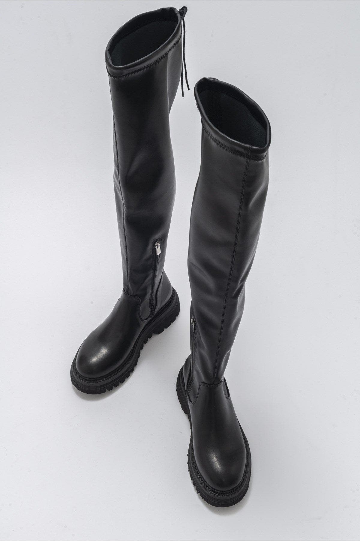 Prologue Shoes Chip Knee Over Boot, Alternate, color, Black Faux Leather