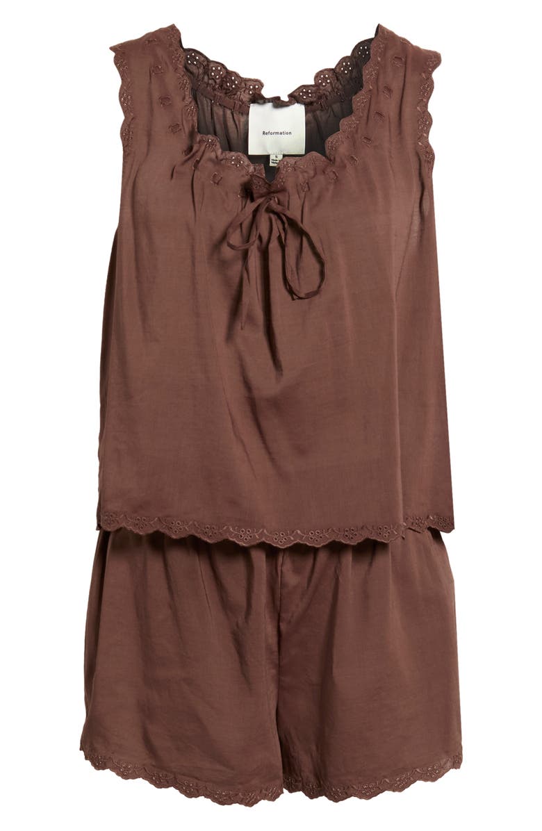 Reformation Hazel Short Pajamas, Main, color, Cafe