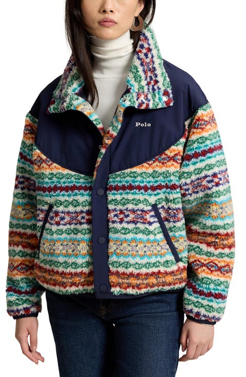 Mixed Media Faux Shearling Jacket