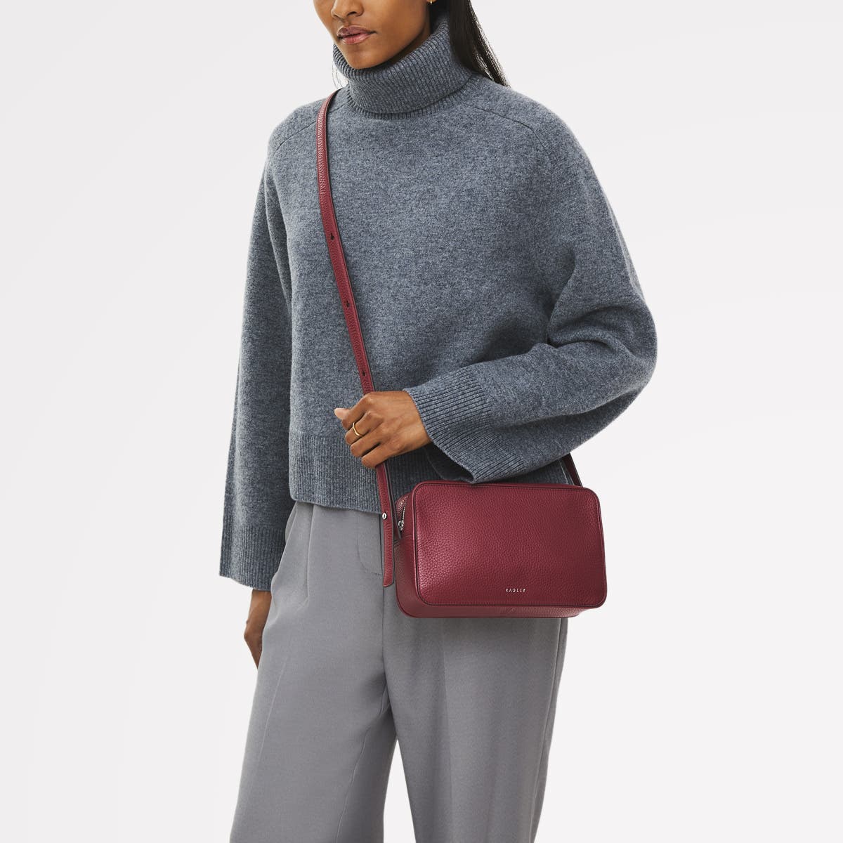 Duchess Close Small Ziptop Crossbody Bag, Alternate, color, Carmine