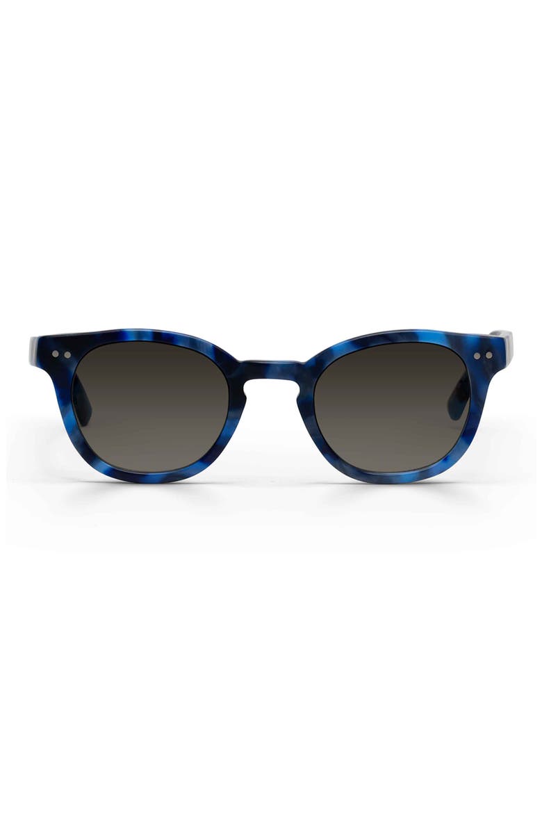 Waylaid 45mm Polarized Round Sunglasses, Alternate, color, BLUE DEMI