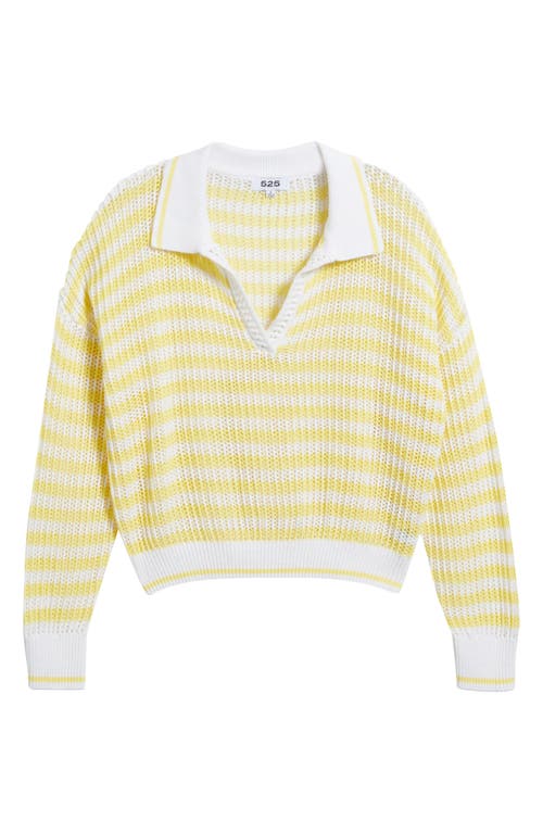 525 525 KIMBERLY STRIPE OPEN STITCH COTTON SWEATER