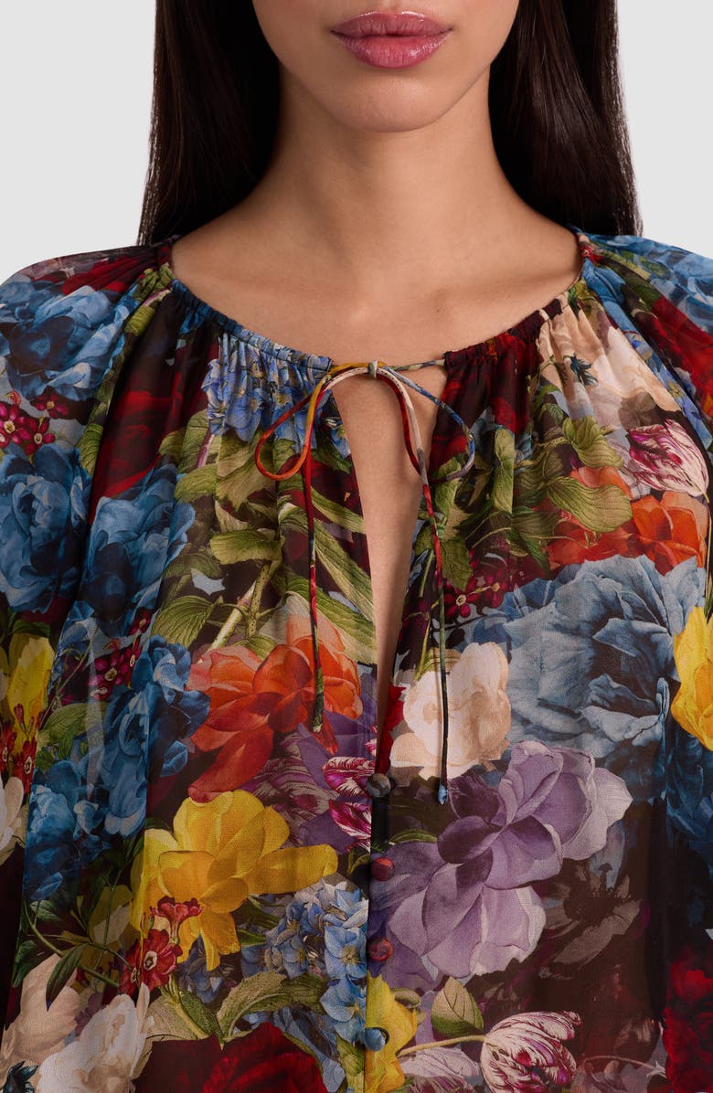 Alice + Olivia Josephine Floral Georgette Top, Alternate, color, Flourish Sm