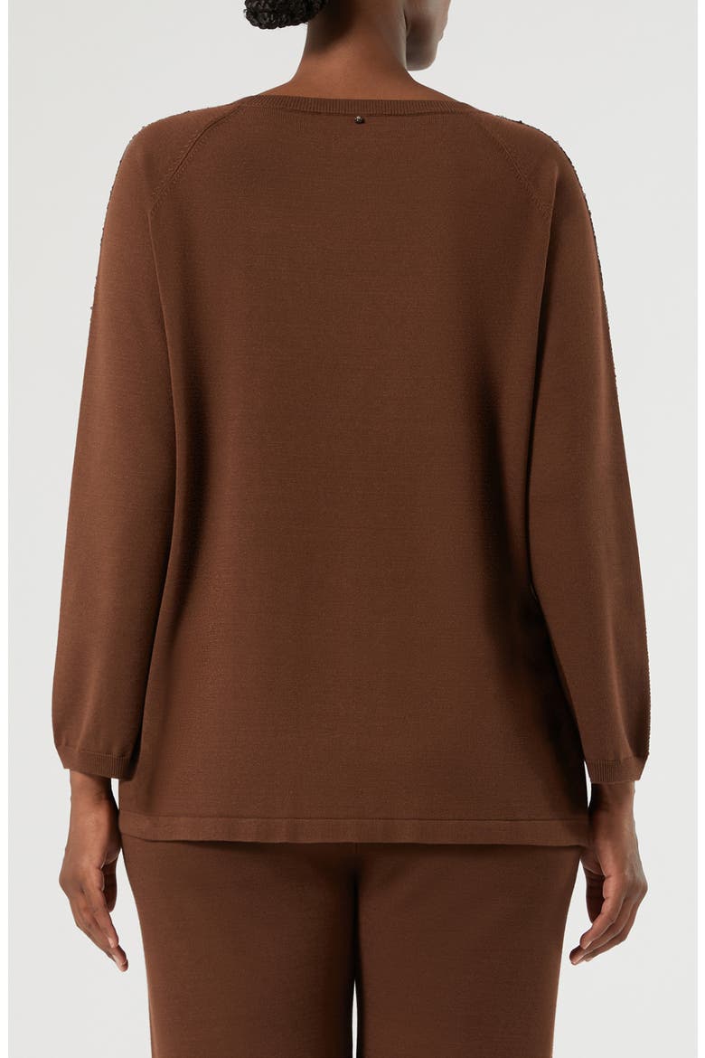 Nocino Sequin Trim Sweater, Alternate, color, BISCUIT