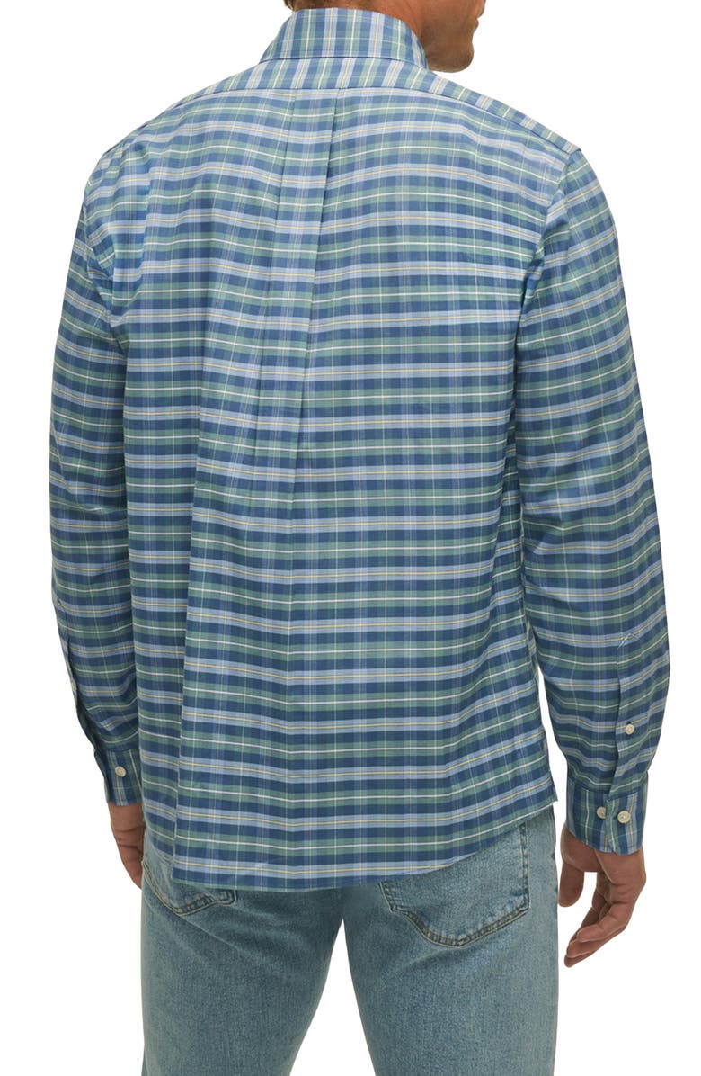 Brooks Brothers Plaid Regular Fit Stretch Button Down Shirt, Alternate, color, Arctictartan