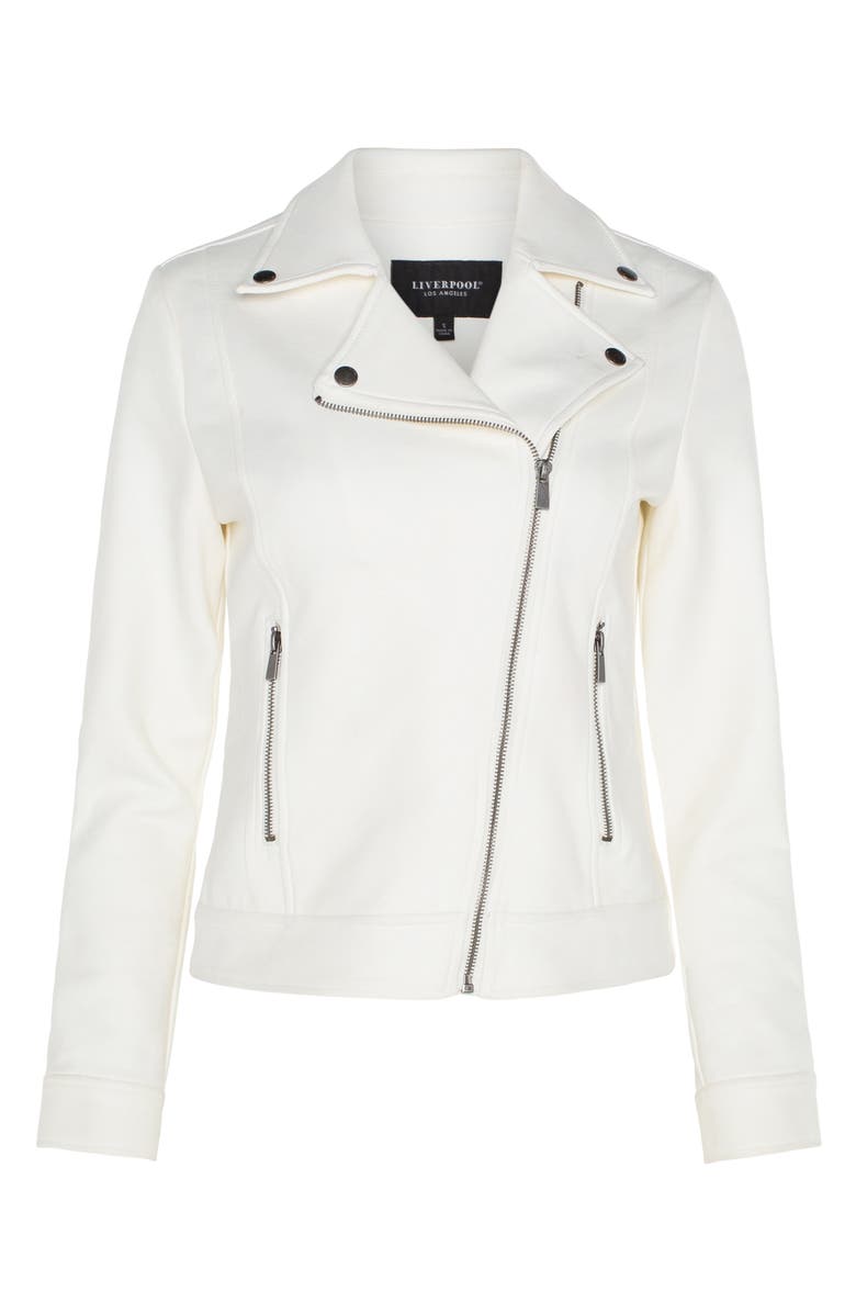 Liverpool Los Angeles Living in Yellow Faux Suede Moto Jacket, Alternate, color, 