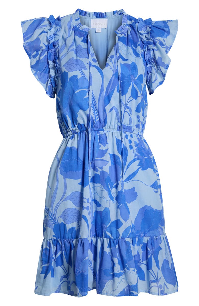 SUGARLIPS Veran Floral Minidress, Main, color, Light Blue Multi