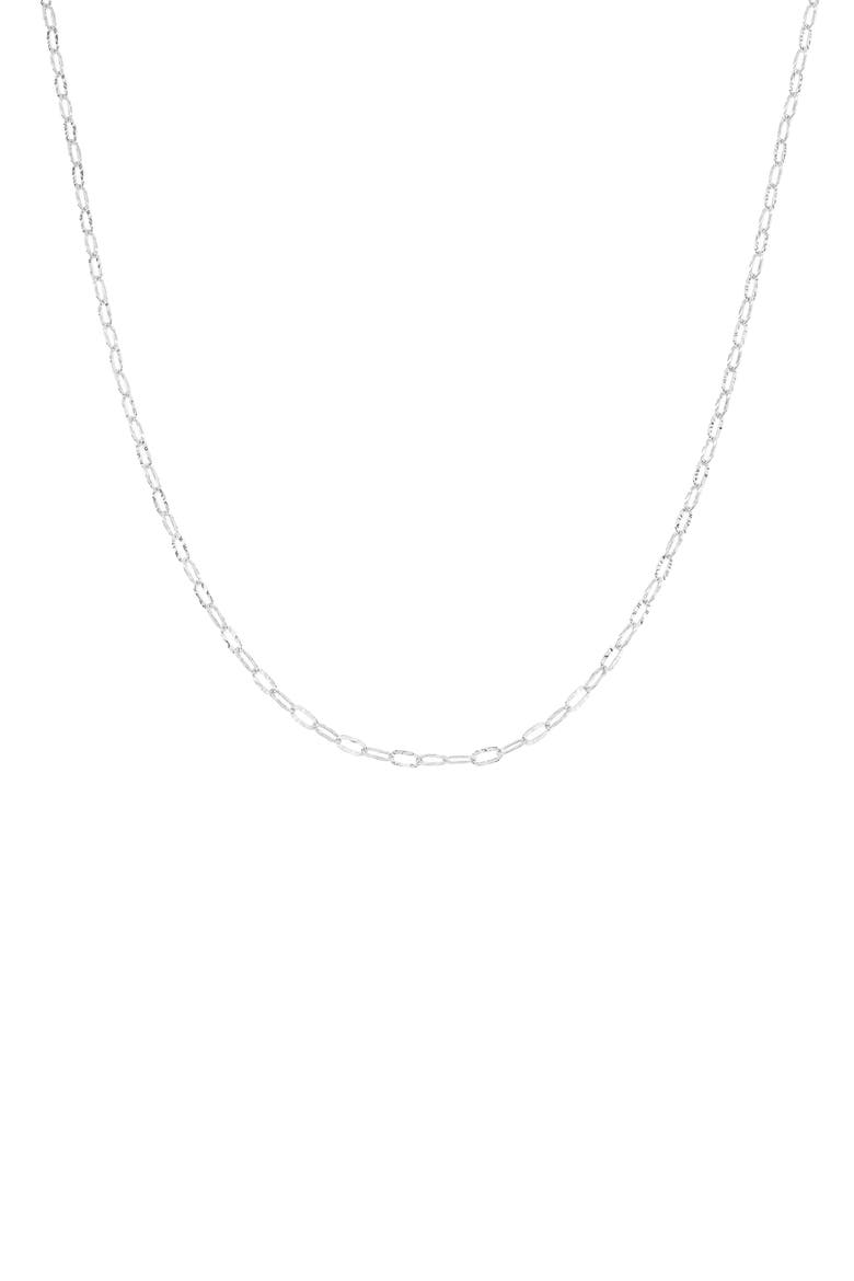Sterling Silver 18k Gold Plated Celine Chain Necklace Dainty Bold Look, Main, color, Silver