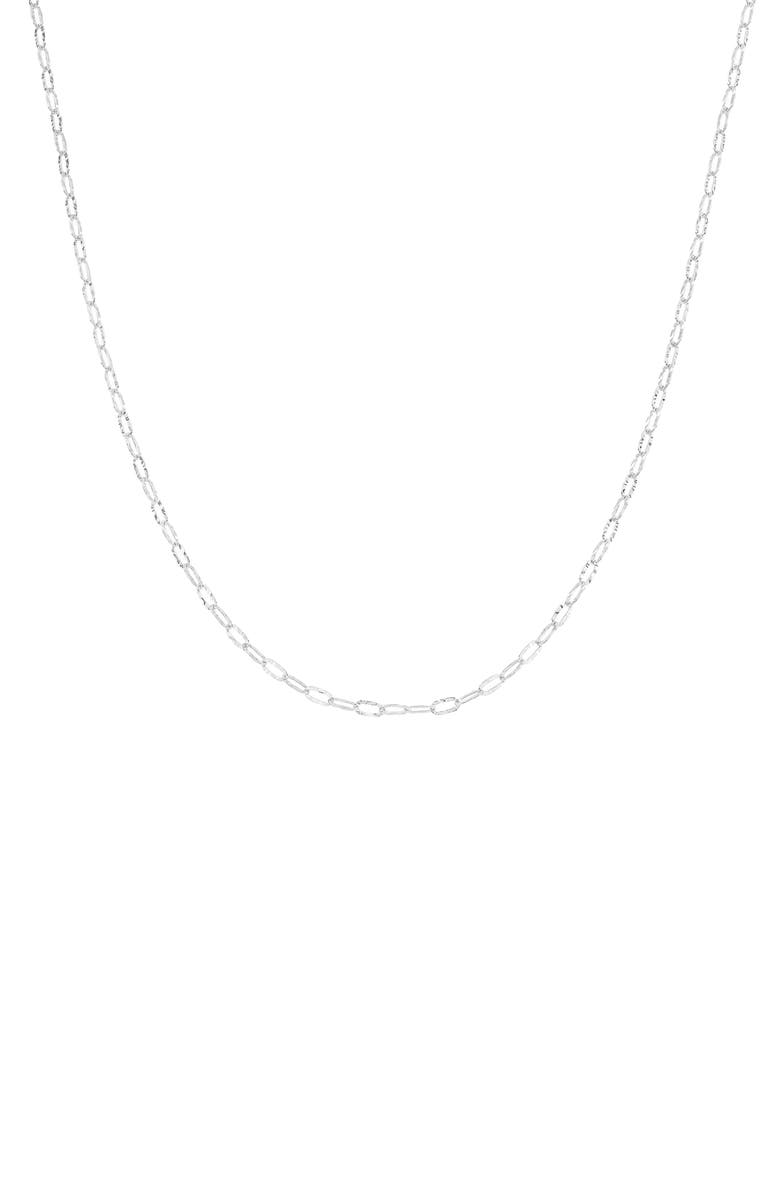 Bearfruit Jewelry Sterling Silver 18k Gold Plated Celine Chain Necklace Dainty Bold Look, Main, color, Silver