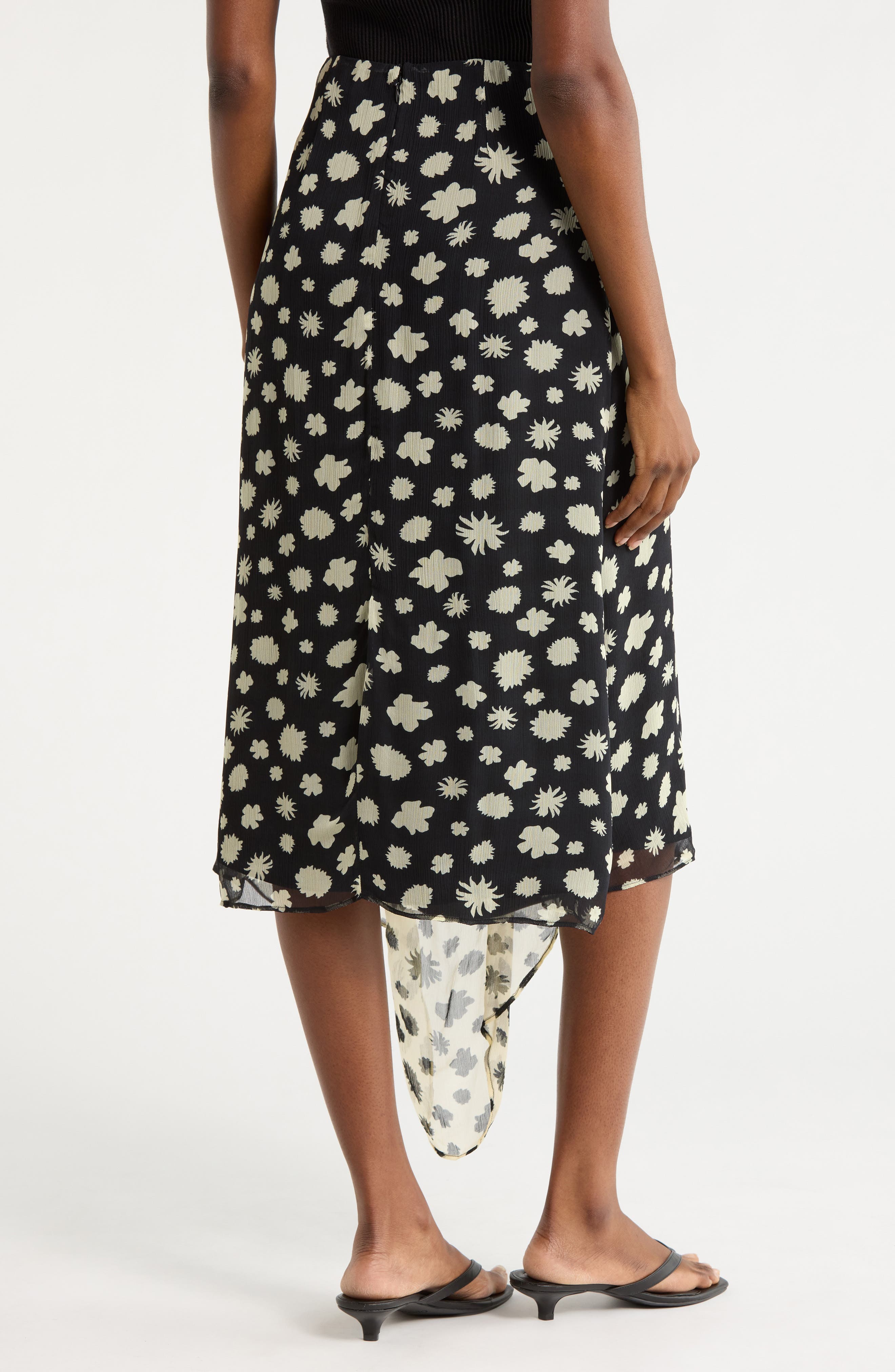 Sonoma Print Drape Chiffon Midi Skirt - image 2