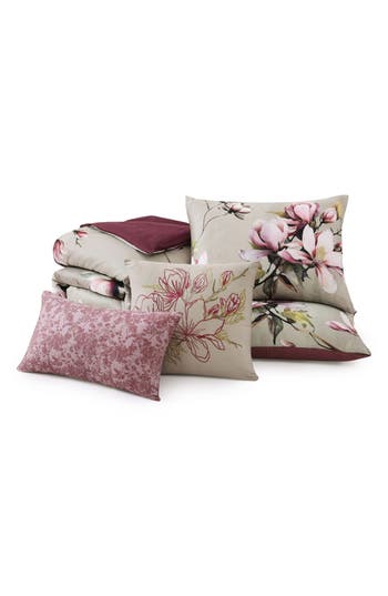 Bebejan 5-piece Purple Lilies Reversible Comforter Set In Purple
