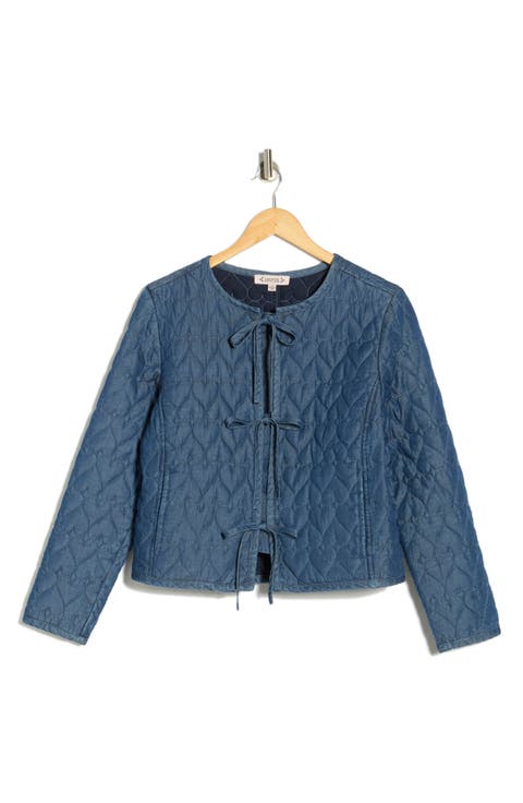 Heart Quilted Denim Jacket