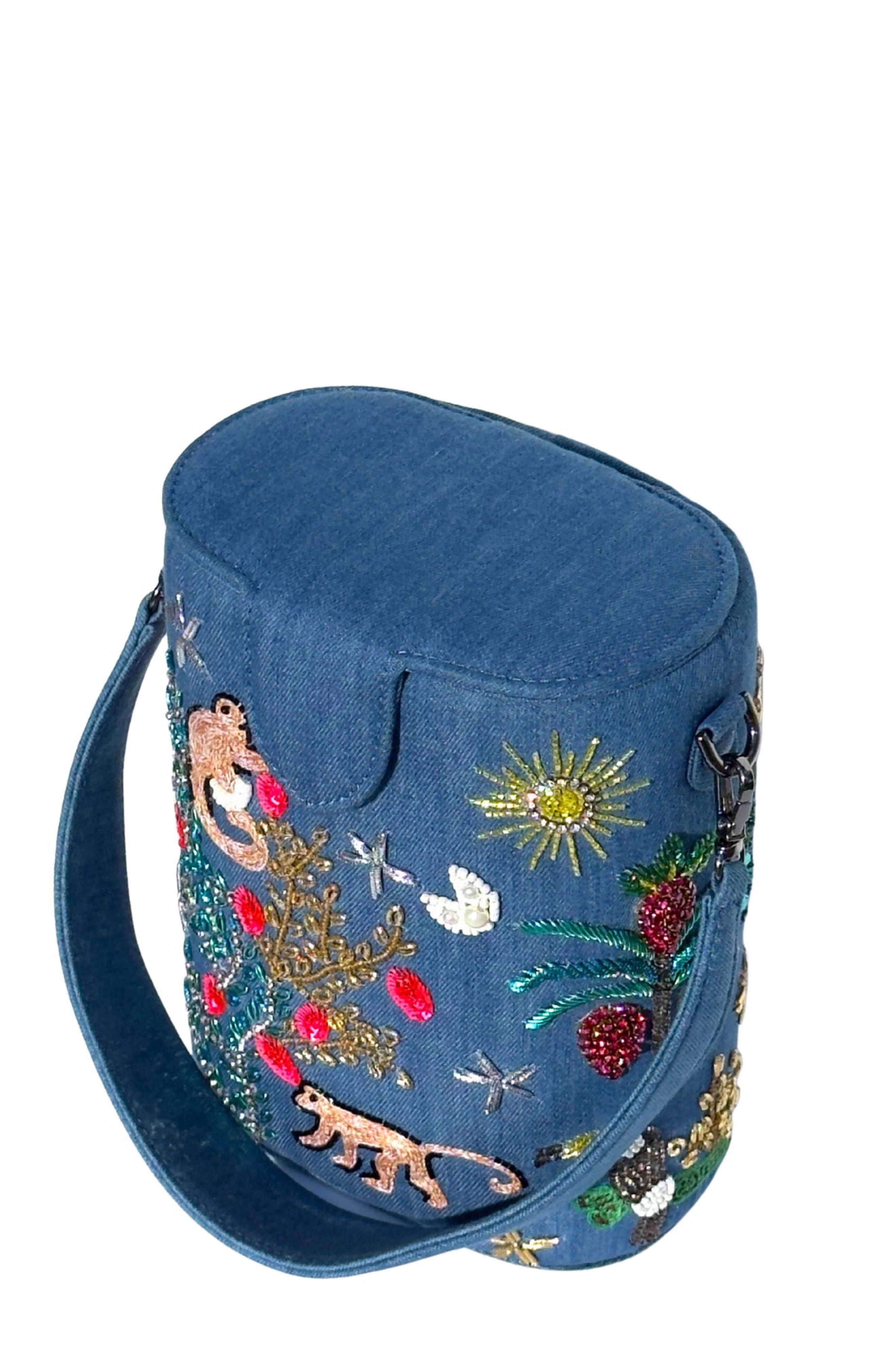 Simitri Palm Paradise Bucket Bag, Alternate, color, Palm Paradise