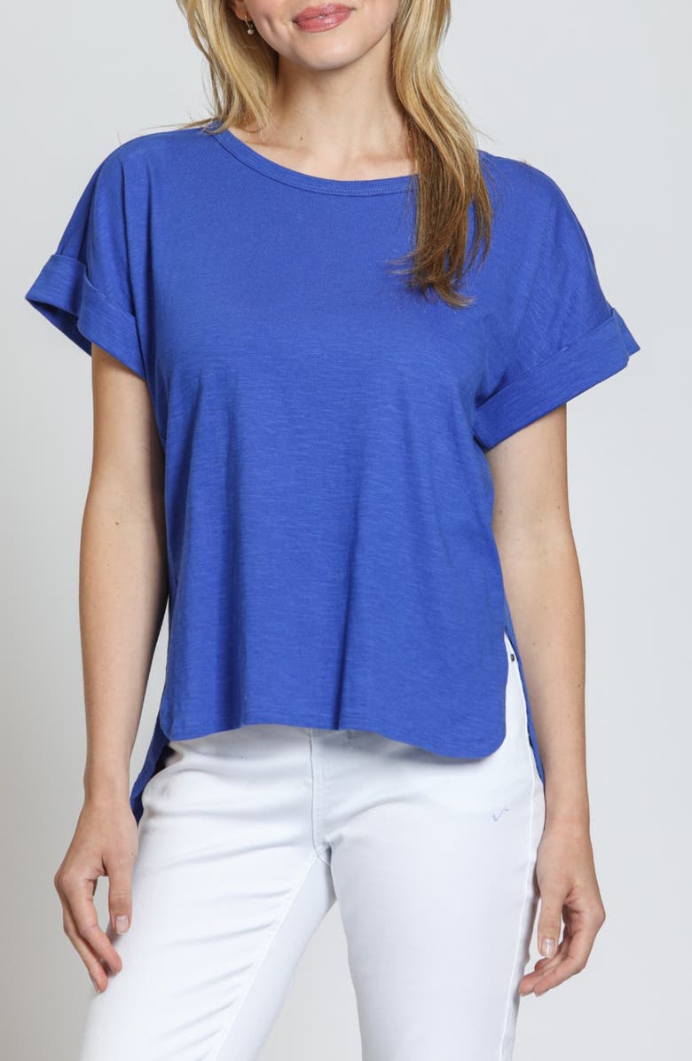 APNY High-Low Hem Cuffed T-Shirt, Main, color, Dazzling Blue
