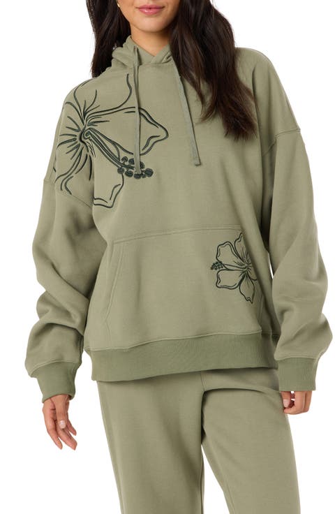 Hibiscus Graphic Oversized Hoodie