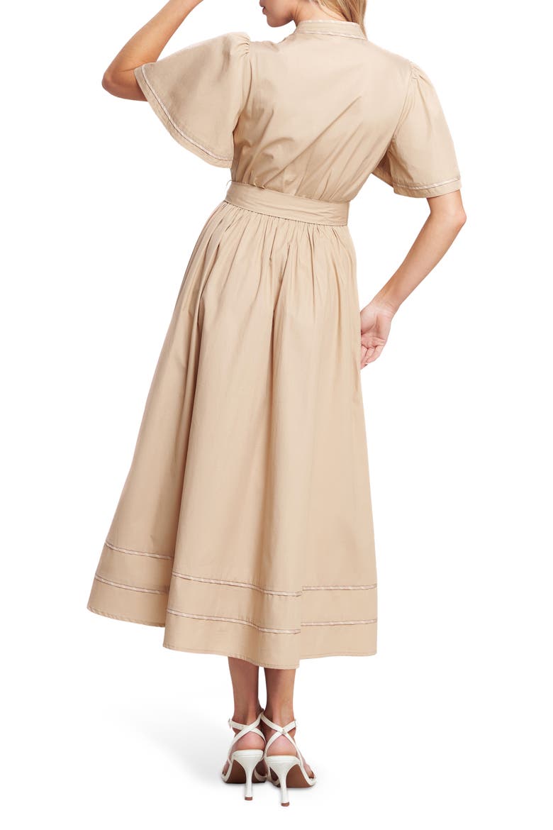 SOLID MIDI DRESS, Alternate, color, TAUPE