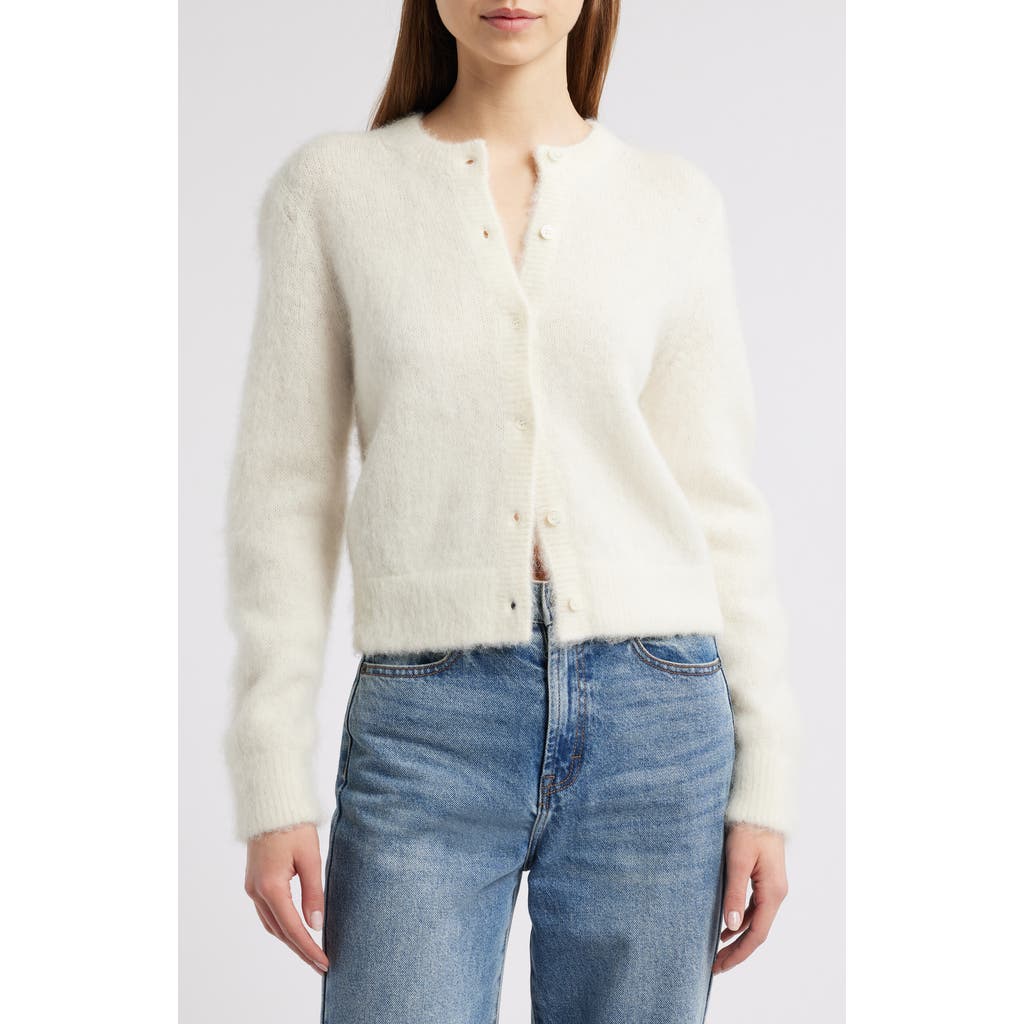 Shop Doen Dôen Lilliette Alpaca & Wool Blend Cardigan In Sea Salt