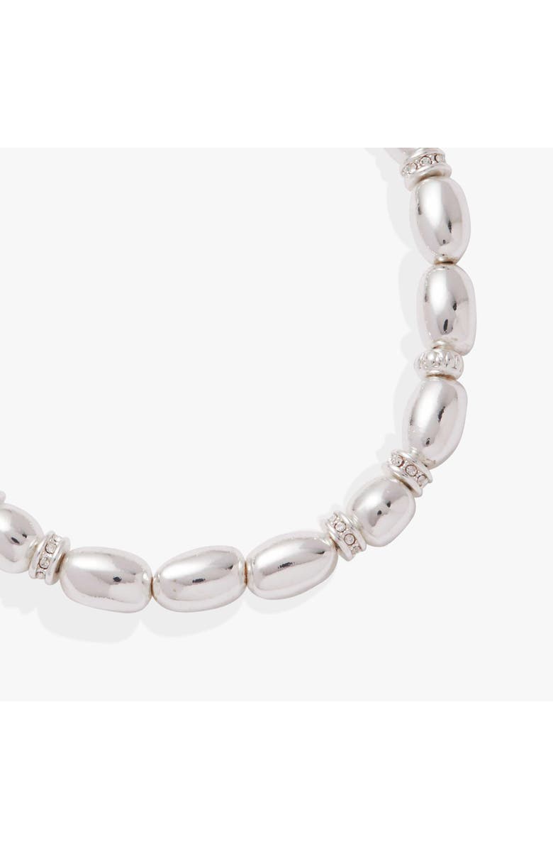 Alex and Ani Oval Beaded Stretch Bracelet, Alternate, color, Silver