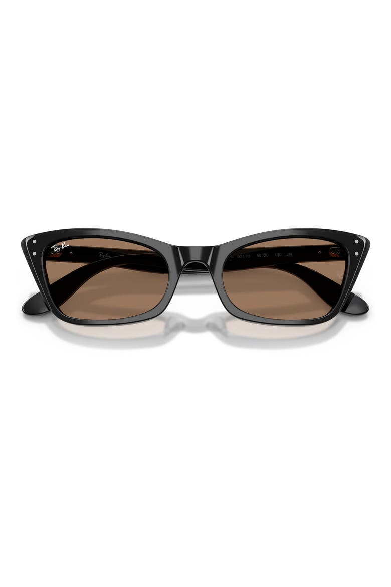 Lady Burbank 52mm Cat Eye Sunglasses, Alternate, color, BLACK / BROWN