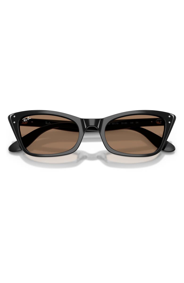 Ray-Ban Lady Burbank 52mm Cat Eye Sunglasses, Alternate, color, Black / Brown
