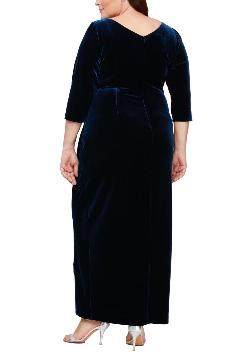 Surplice Neck Velvet Dress, Alternate, color, IMPERIAL