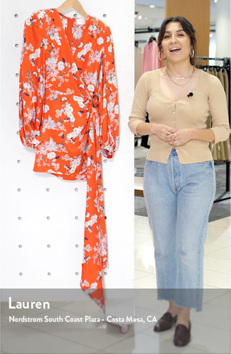 Tokyo Long Sleeve Silk Blend Minidress, sales video thumbnail