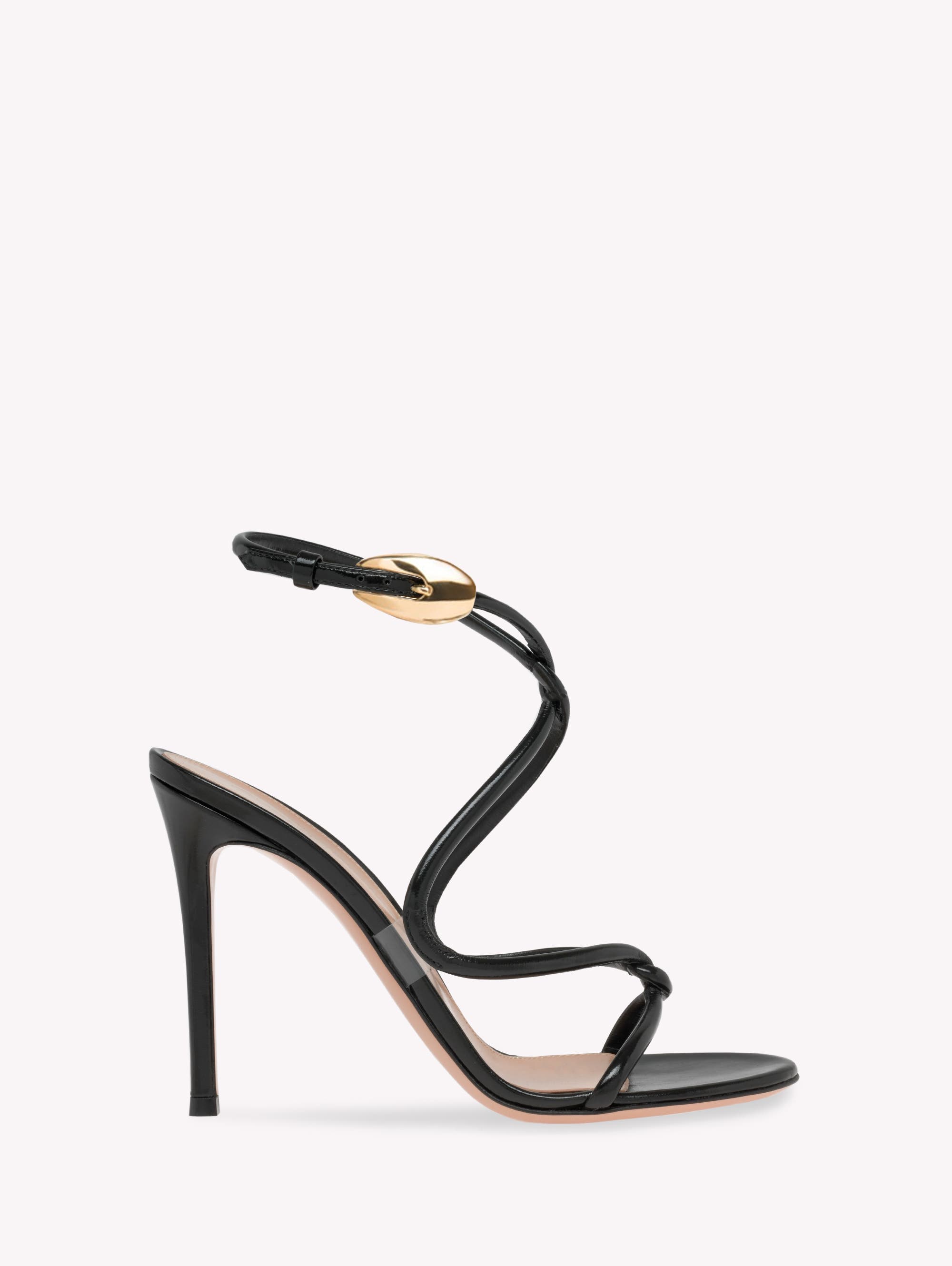 Gianvito Rossi Jungle Mamba Sandals, Alternate, color, Black