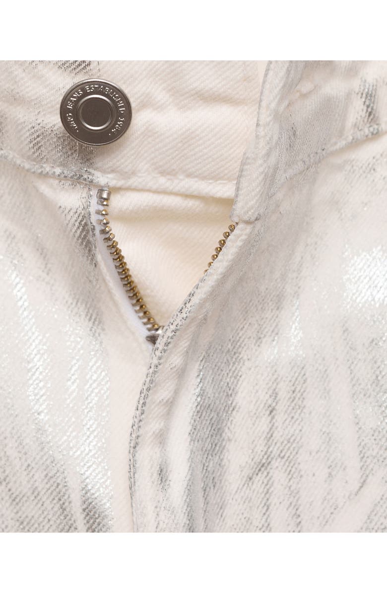 MANGO Metallic Finish Wide Leg Jeans, Alternate, color, 