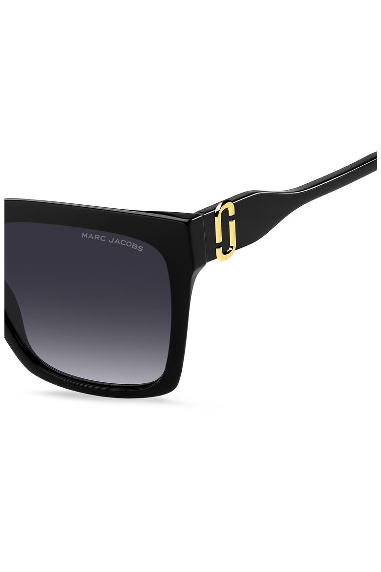 57mm Gradient Square Sunglasses, Alternate, color, BLACK/ DARK GREY SF
