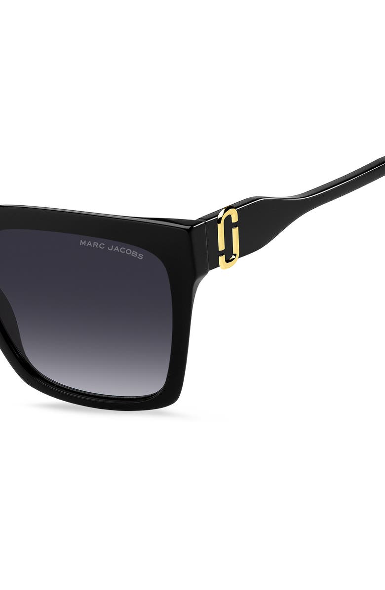 Marc Jacobs 57mm Gradient Square Sunglasses, Alternate, color, Black/ Dark Grey Sf