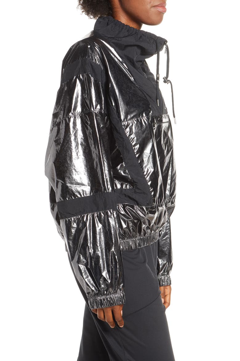 Select Metallic Quarter Zip Windbreaker, Alternate, color, BLACK MAGNET