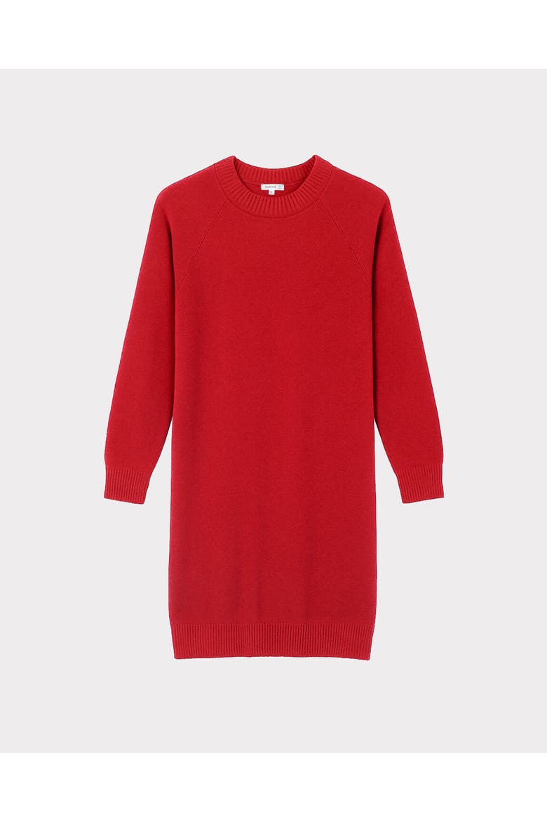 Crew Neck Knitted Dress, Alternate, color, Vermillion