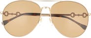 Gucci 60mm Aviator Sunglasses