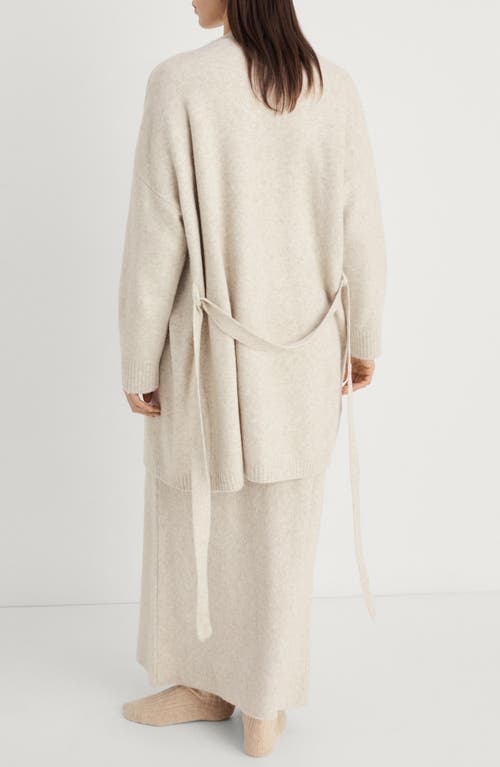 Mango Tie Front Longline Cardigan In Neutral