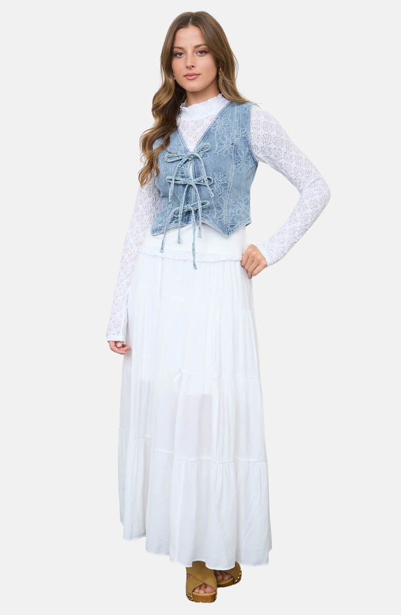 Blu Pepper Floral Front Tie Vest, Alternate, color, 