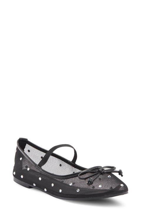 Rosario Rhinestone Mesh Mary Jane Flat (Women)
