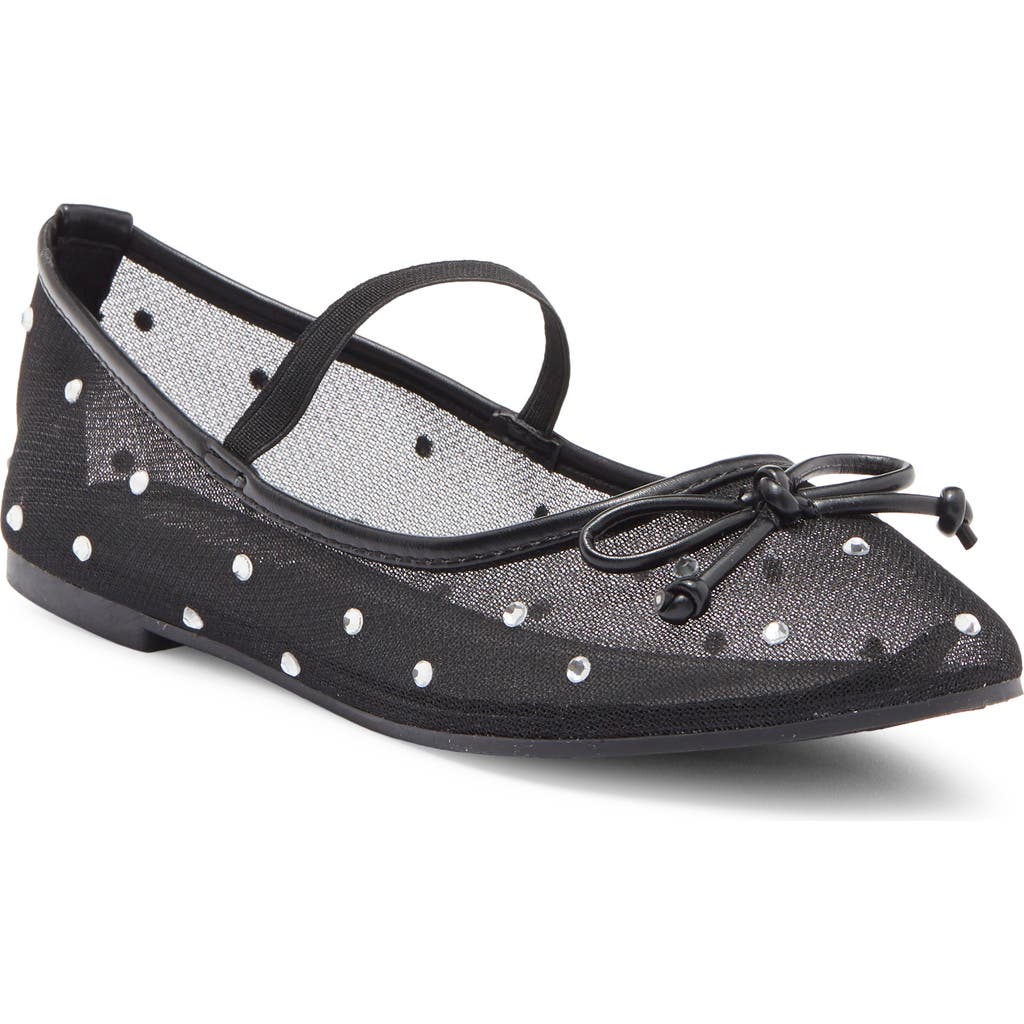 Top Guy Shoes Rosario Rhinestone Mesh Mary Jane Flat