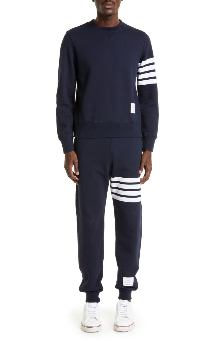 Thom Browne Stripe Sleeve Sweatshirt, Alternate, color, 461 - Navy