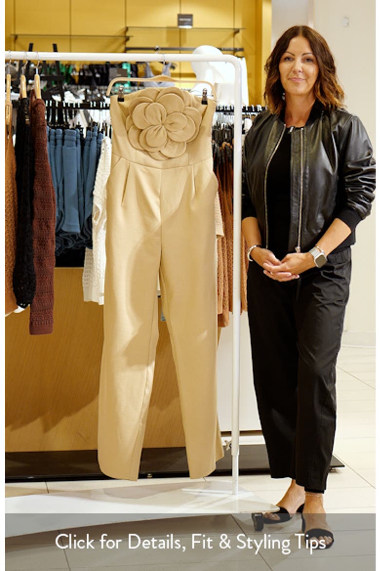 Floral Appliqué Strapless Jumpsuit video