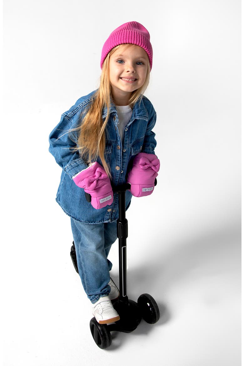 Warmmuffs Water Repellent Muffs, Alternate, color, HOT PINK BOWS