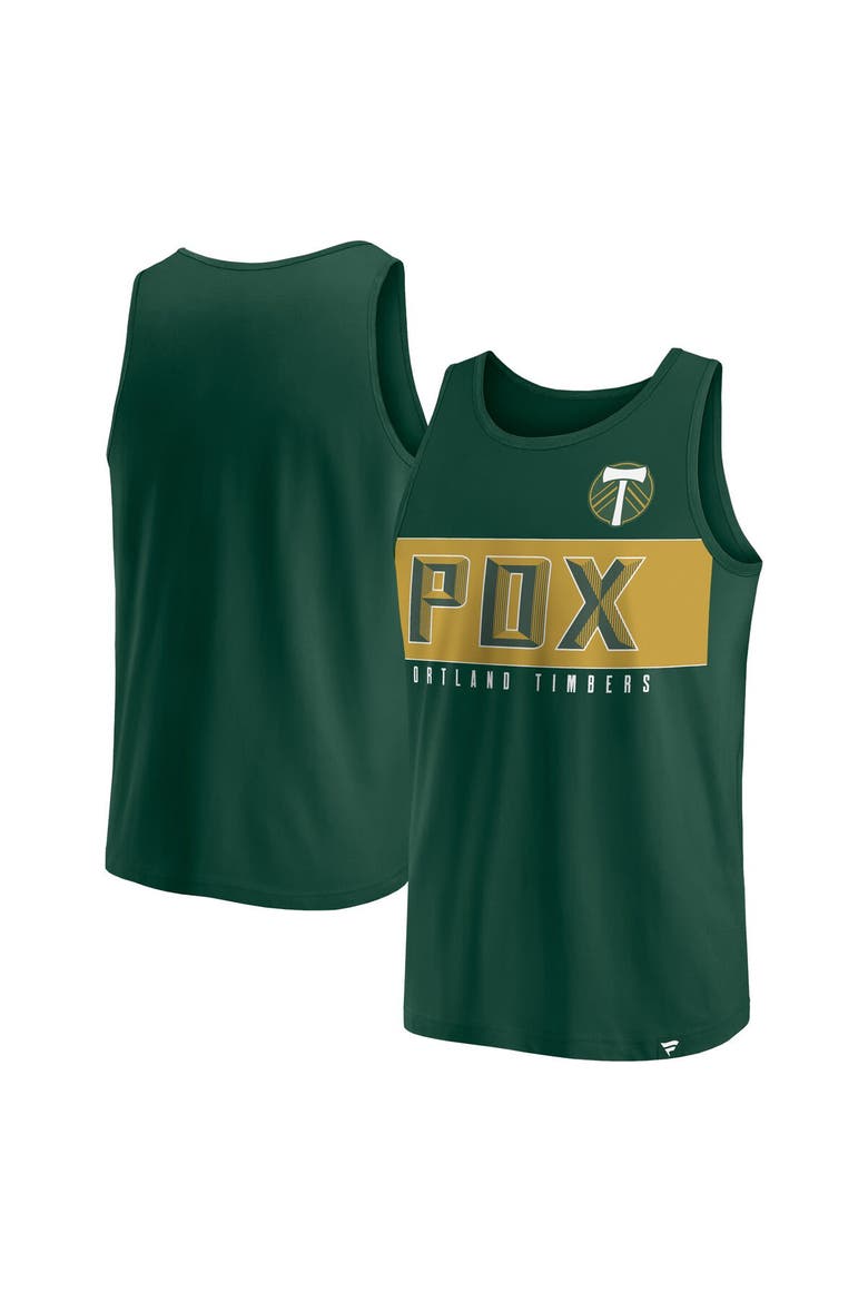 Men's Fanatics Branded Green Portland Timbers Run Angle Tank Top, Main, color, Green