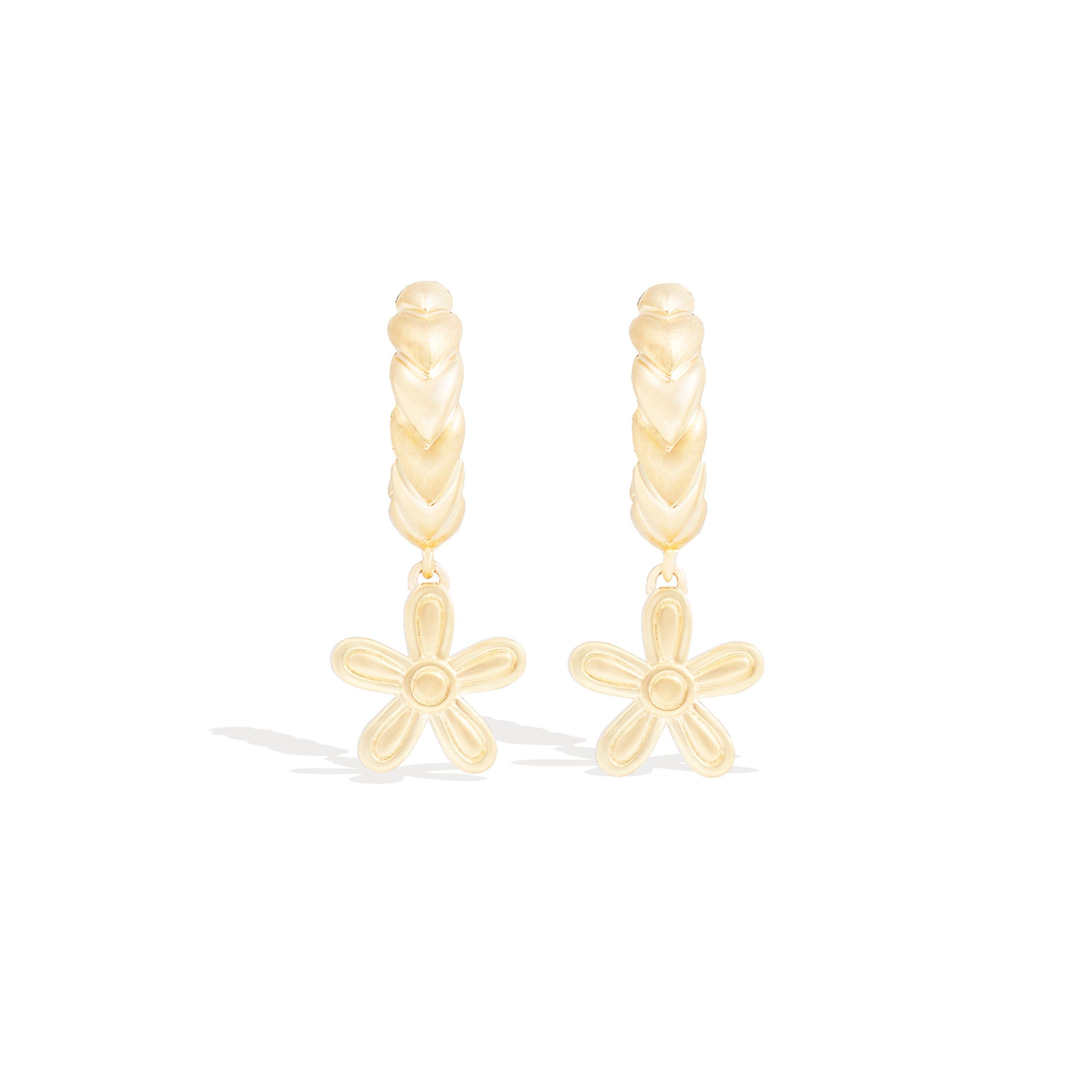 Campbell + Charlotte Juju Flower Charm Huggie (Women) | Nordstrom
