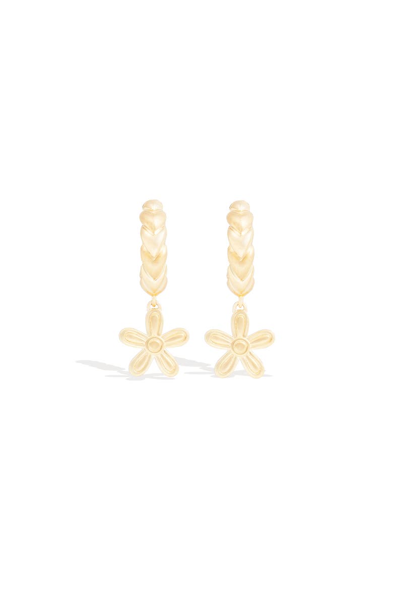 Juju Flower Charm Huggie, Alternate, color, Gold
